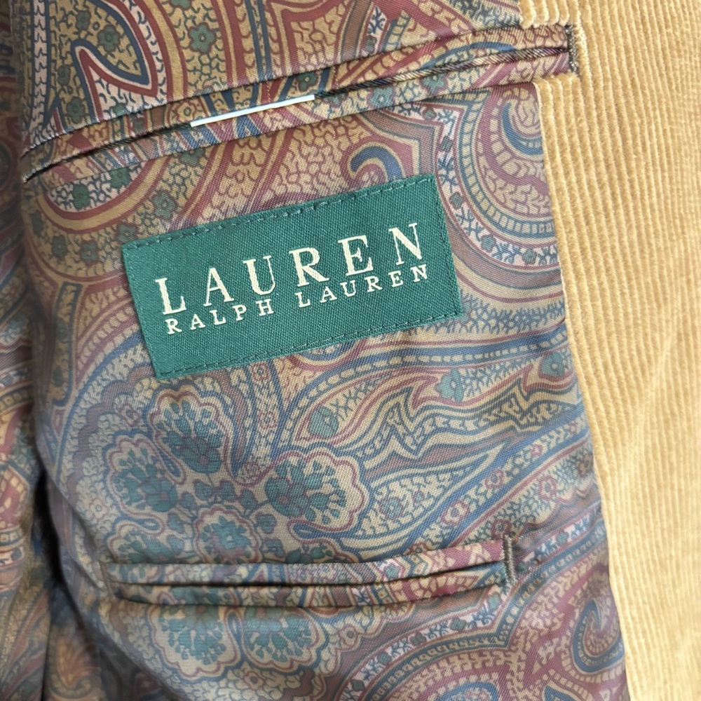 LAUREN RALPH LAUREN Men's Tan Blazer Cotton 40S/XL - Picture 8 of 14